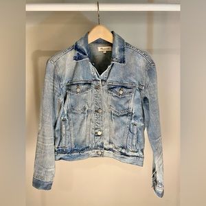Madewell Boxy Crop Jean Jacket in Woodcourt Wash